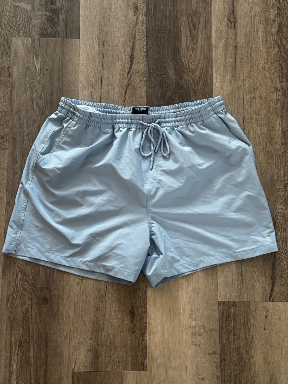 Todd Snyder Light Blue Elastic-Waist Swim Trunks